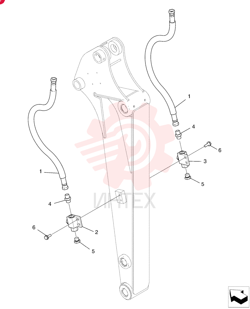Hyd., Arm 1.18m (Nibbler & Breaker)