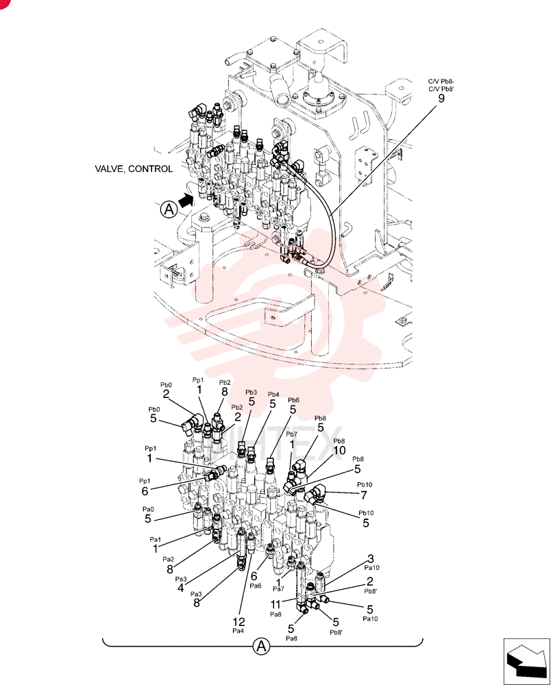 HYD. TUBE Control, Main (Angle Dozer) PW06H00021F1