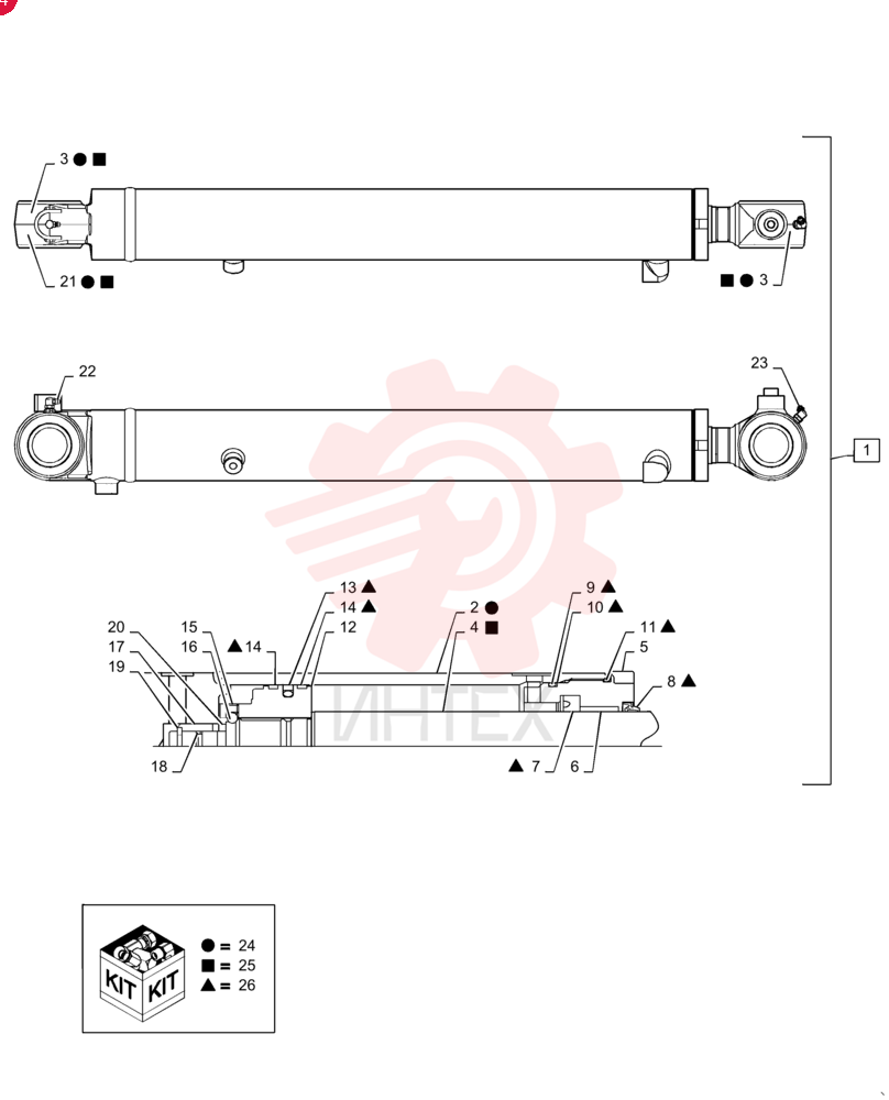 HYDRAULIC CYLINDER PW01V00075F1
