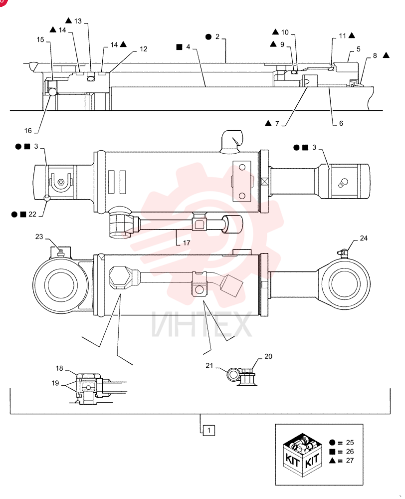 HYDRAULIC CYLINDER PX01V00073F1
