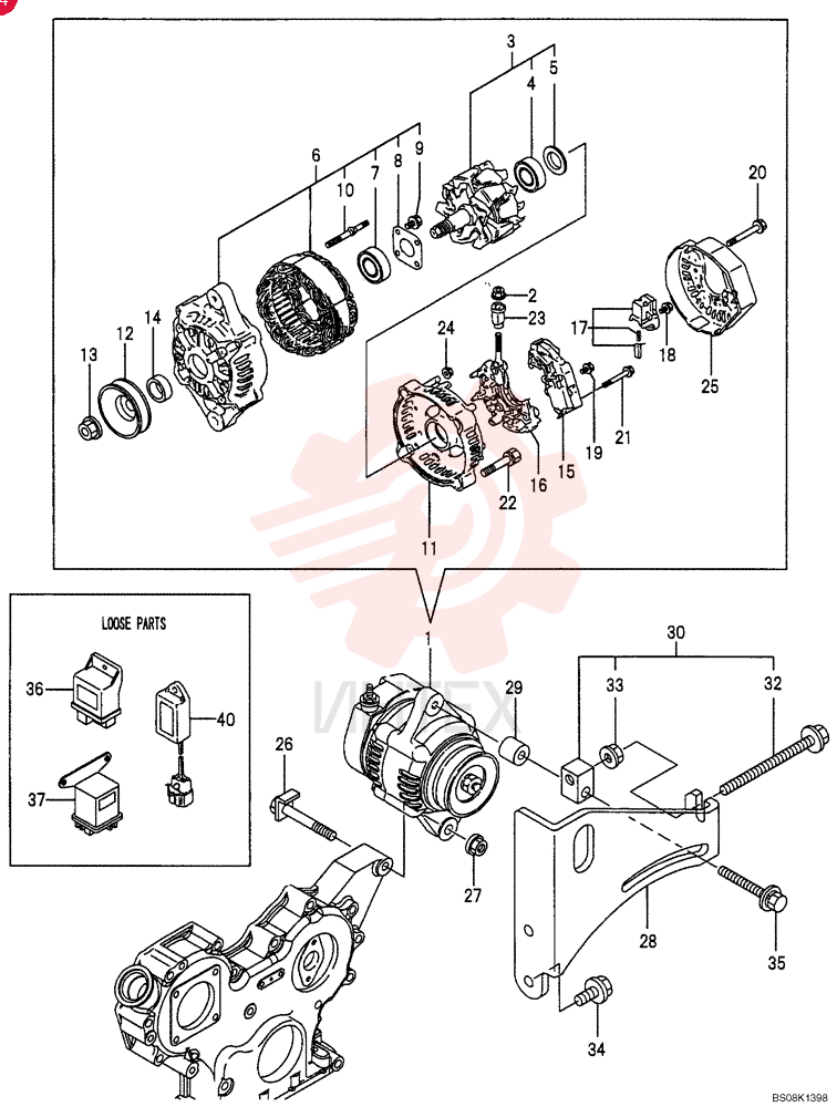 ALTERNATOR,12V, 55 Amp