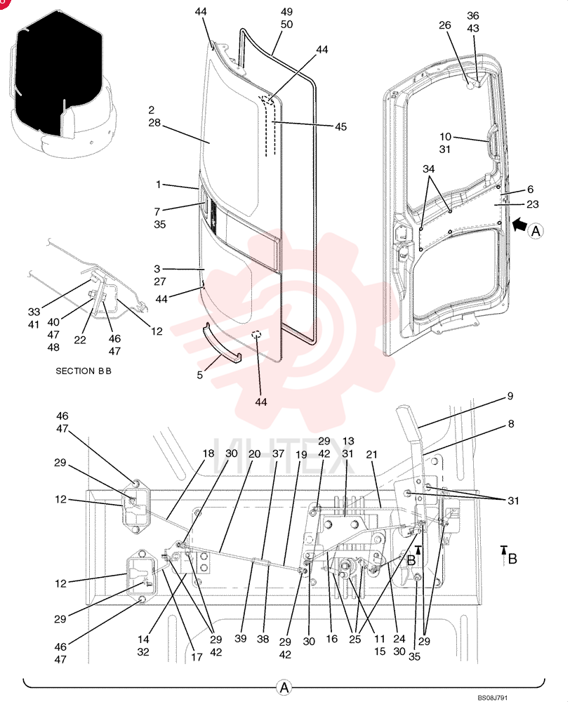 LH CAB DOOR PM51C00006F1%LD
