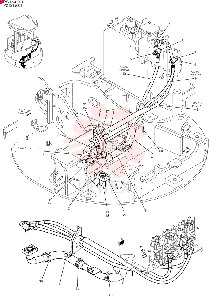 HYD LINES, PUMP PW30H00007F1