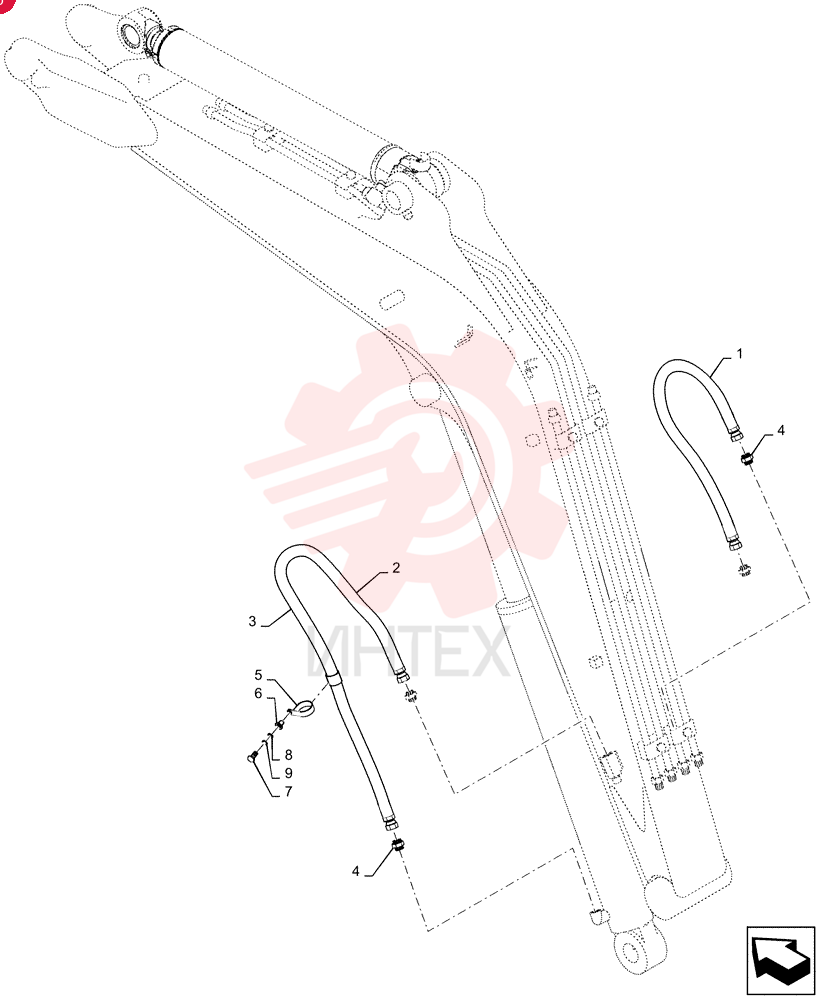 HOSE,9.5mm ID x 750mm L