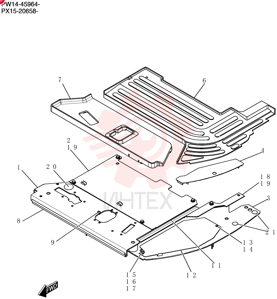 PLATE Plate Group, Floor (cab) PW03M00114F1