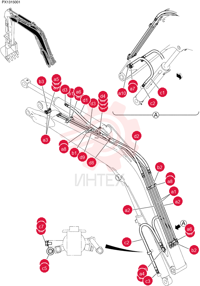 HYD LINES, BOOM PX42H00053F1