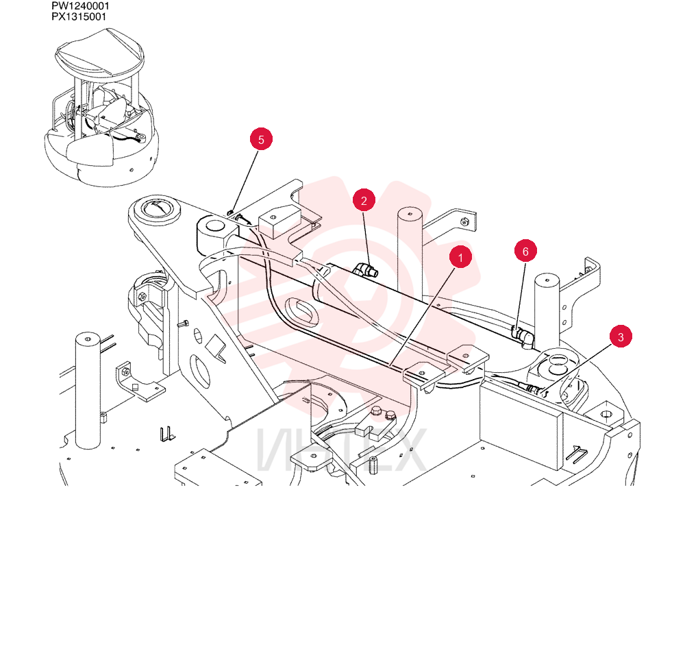 HYD LINES, CYLINDER PX42H00027F1