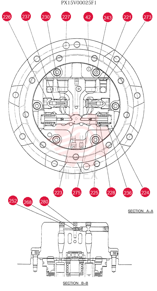HYDRAULIC MOTOR PX15V00025F1 (1)