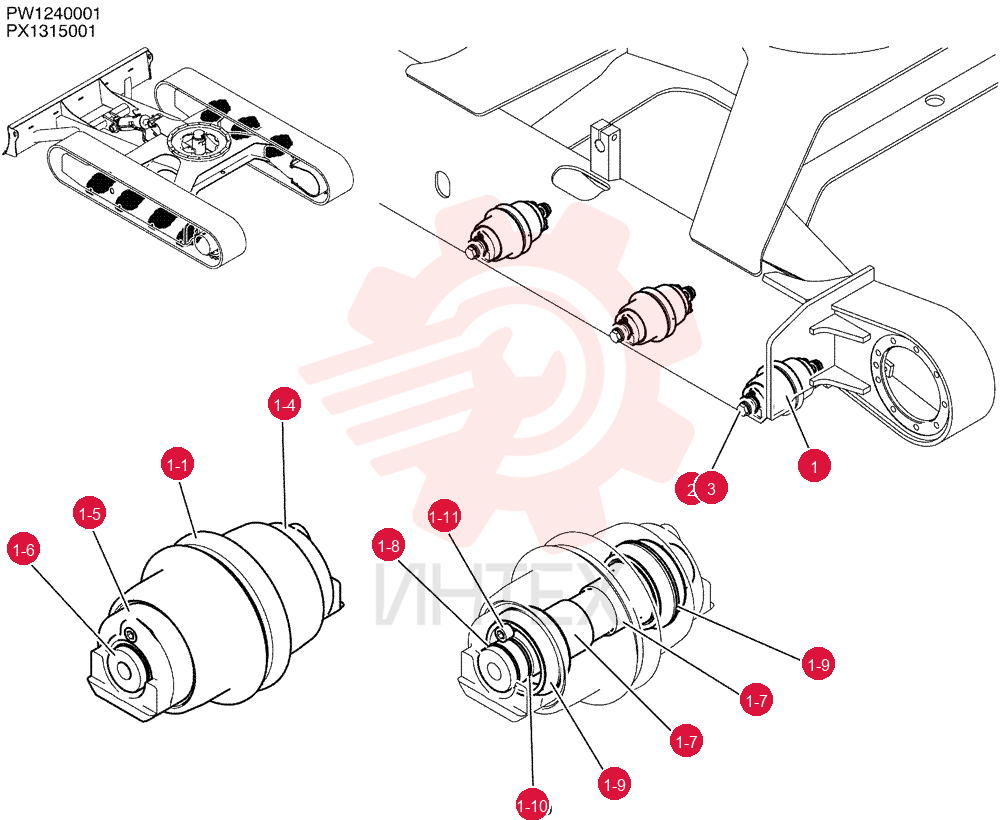 ROLLER ASSY, TRACK PX64D00010F1