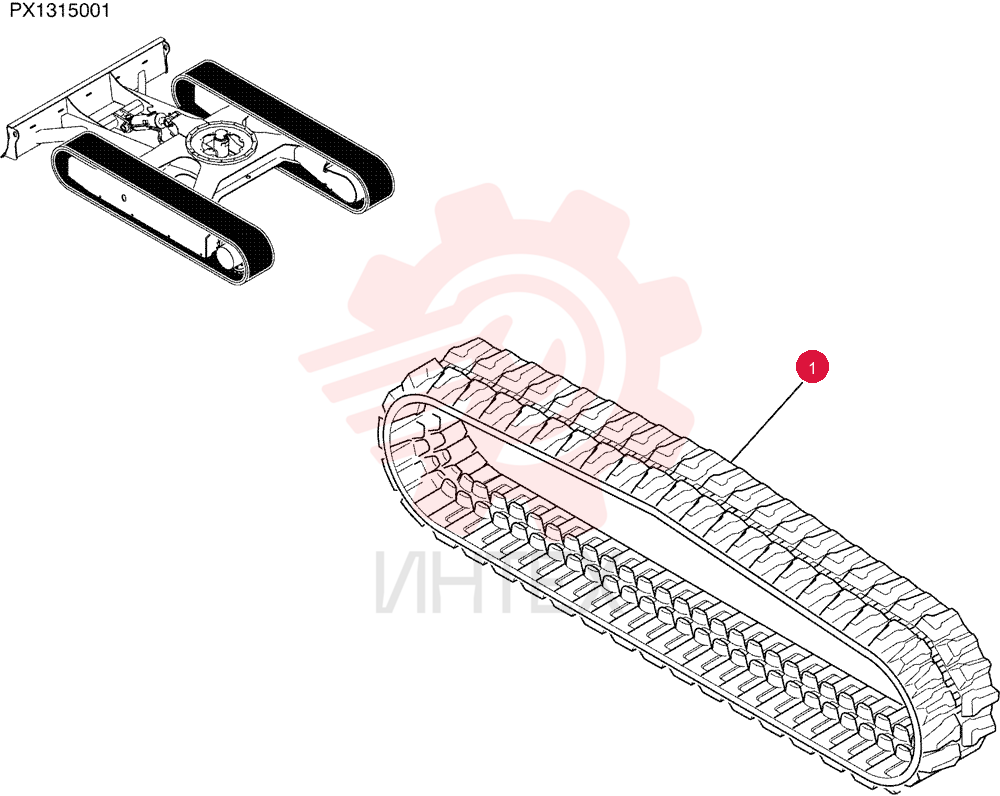 RUBBER, CRAWLER BELT, (300mm INSULATED TYPE)