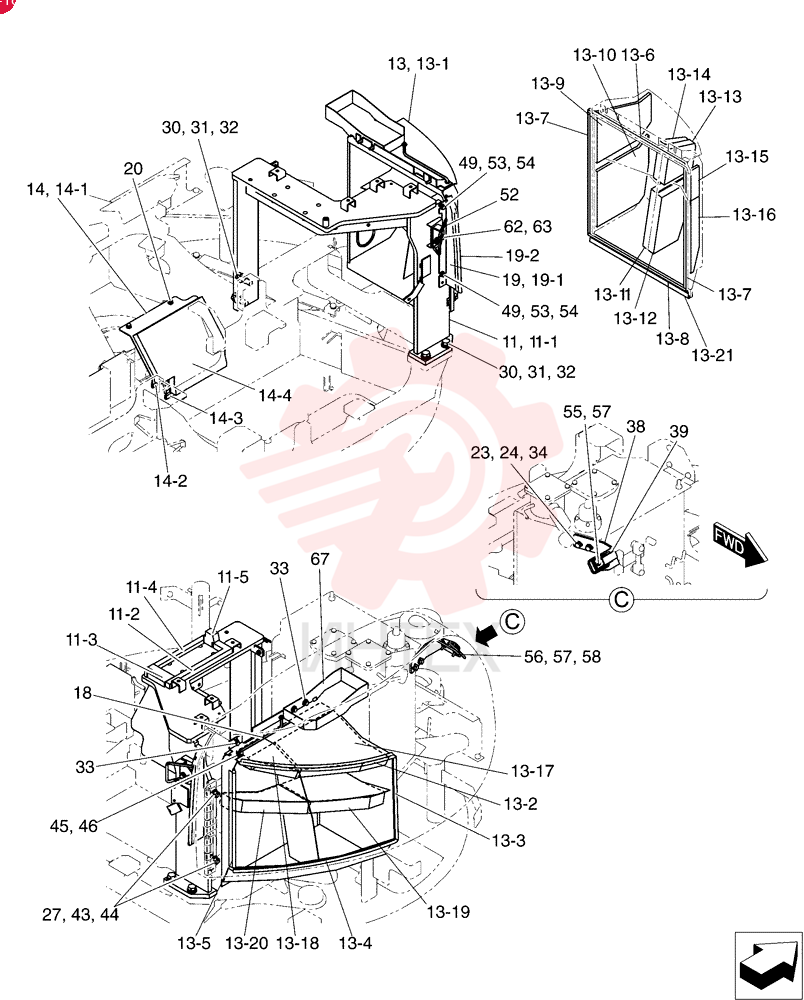 Схема (E50B) - COMPACT CRAWLER EXCAVATOR TIER 4 (NA) - ASN PJ06-09807 (NATN82427 -) PH21C01574F1