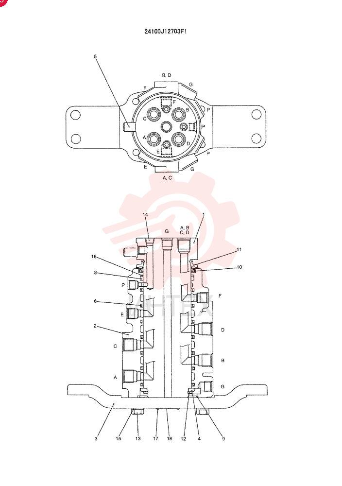 HYDRAULIC SWIVEL 24100J12703F1