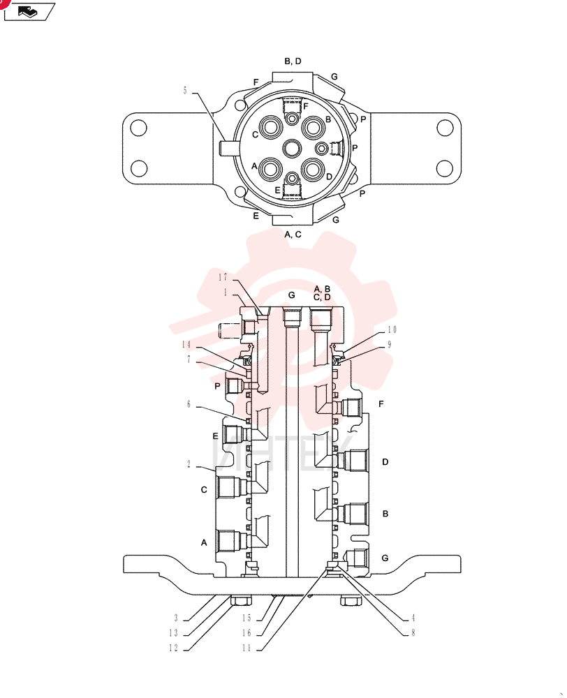 HYDRAULIC SWIVEL YJ19H00002F1 (2)