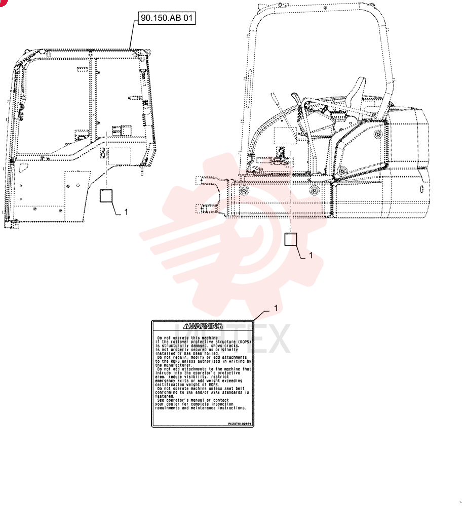 WARNING DECAL PE20T01028P1