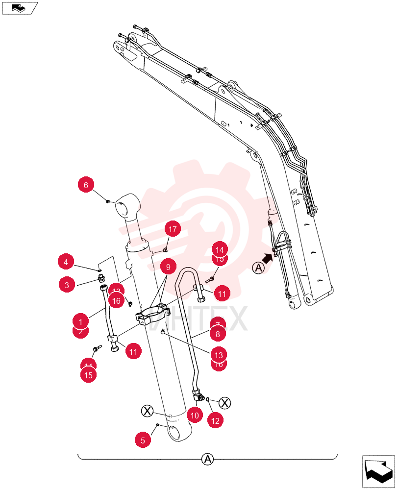 Cylinder, Boom YT42H00100F1