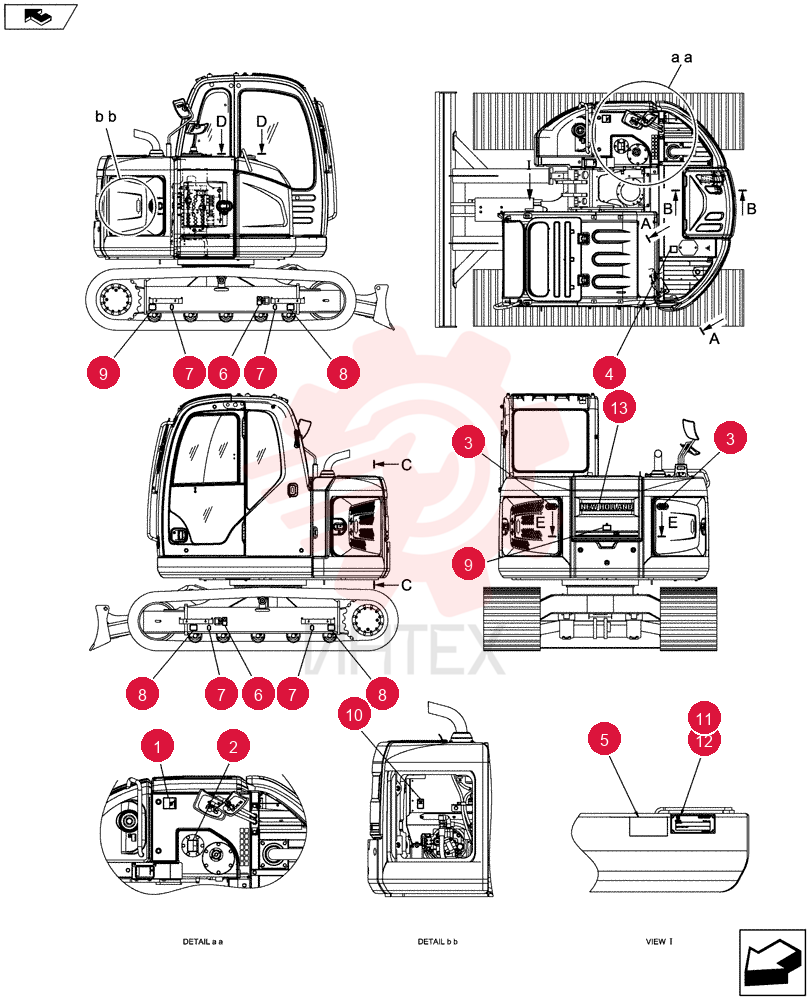 Схема (E70BSR) - COMPACT CRAWLER EXCAVATOR ASN YT06-18001 YT22T00140F1