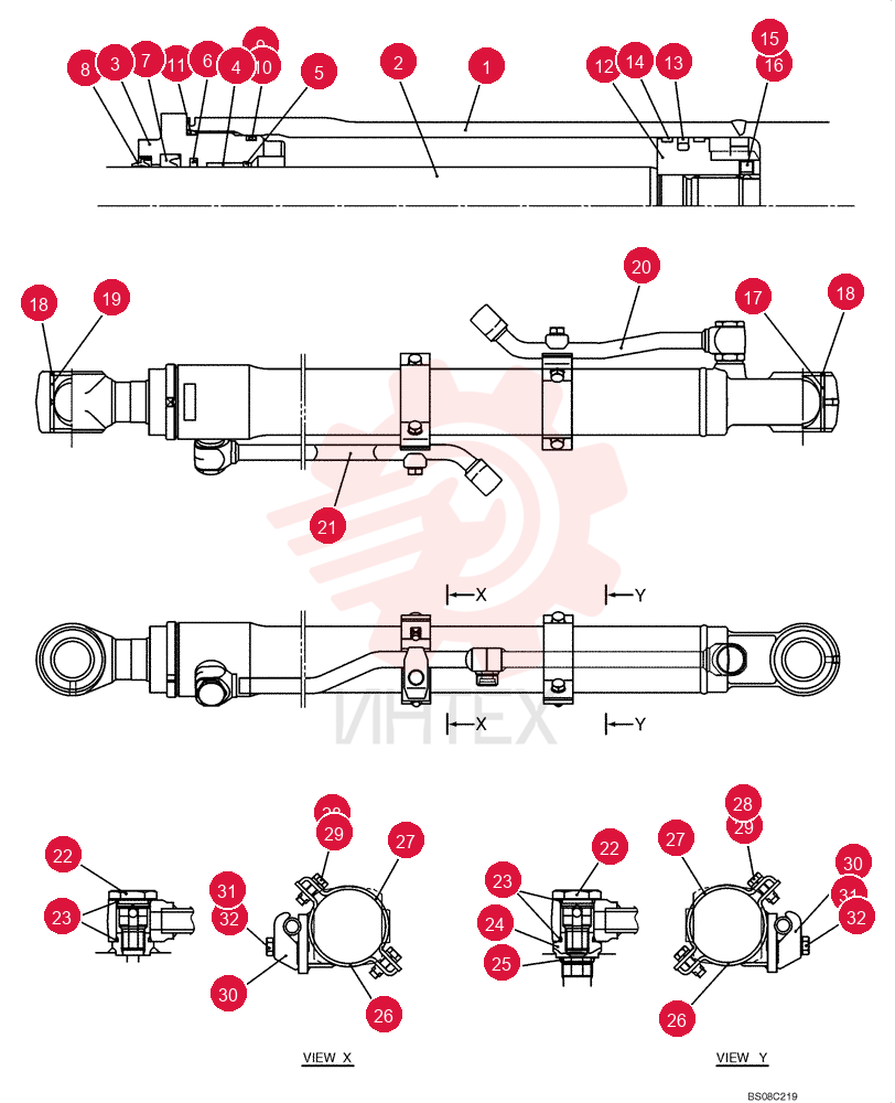 BUCKET CYLINDER YT01V00032F1 (3)