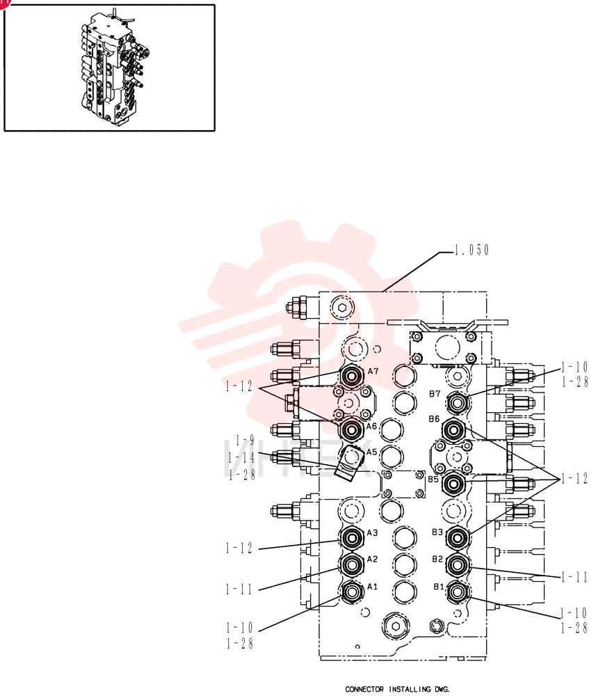 HYD CONNECTOR 2444Z3713