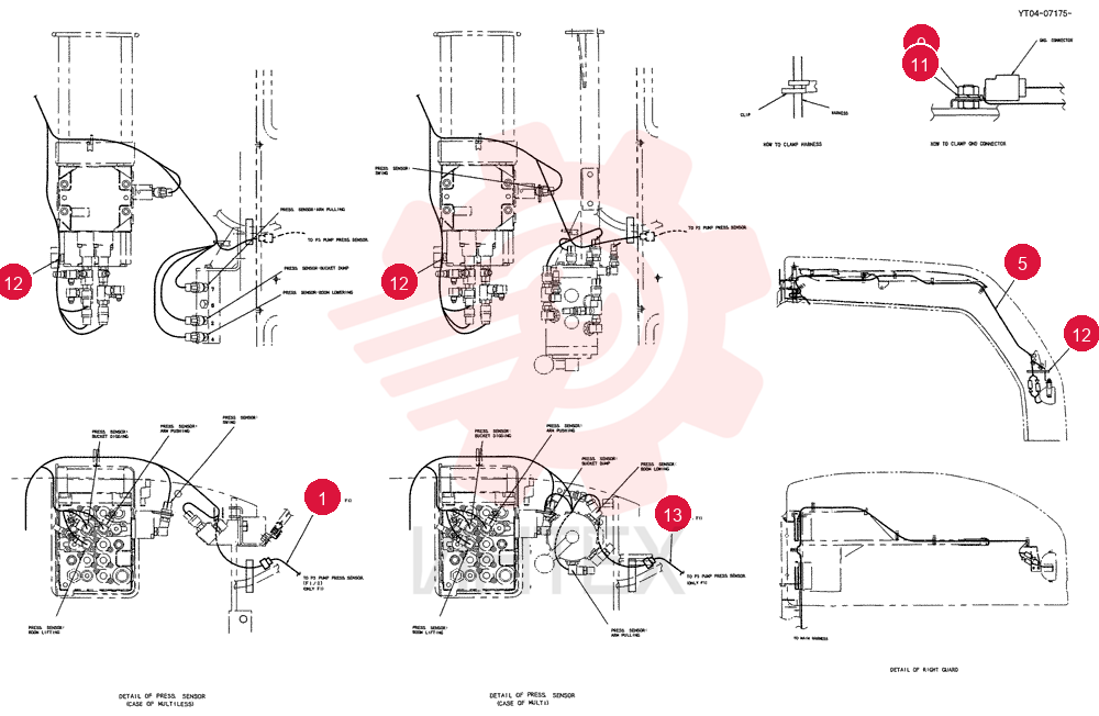 HARNESS ASSY, UPP (P3 WITH PUMP) YT13E00035F1 (3)