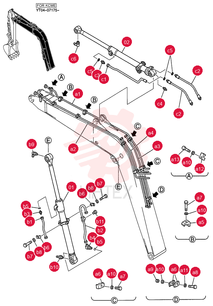 HYDRAULIC CYLINDER YT01V00017F1 (1)