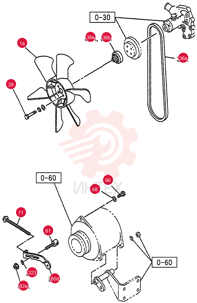 FAN AND FAN BELT 0-33A