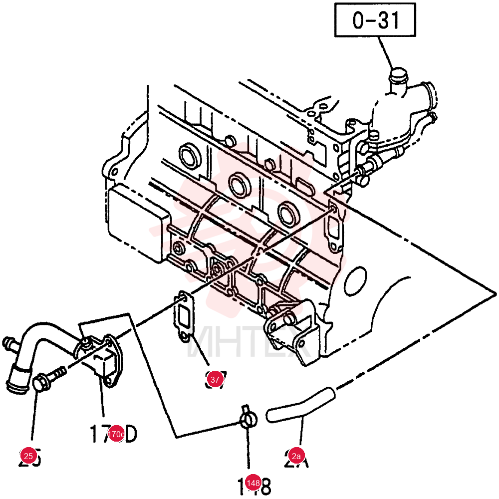 WATER PIPING, ENGINE 0-32A