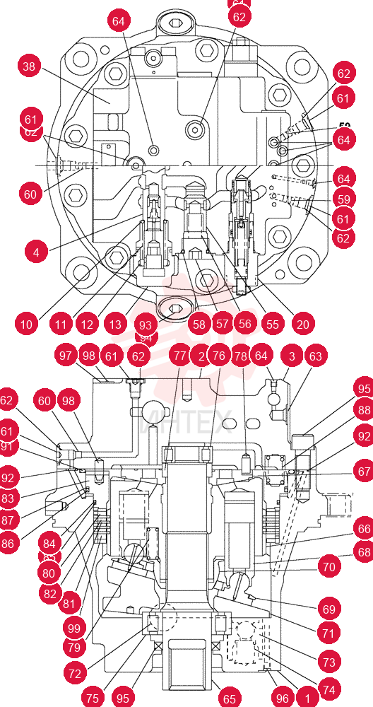 MOTOR, HYDRAULIC KUA0282 (2)