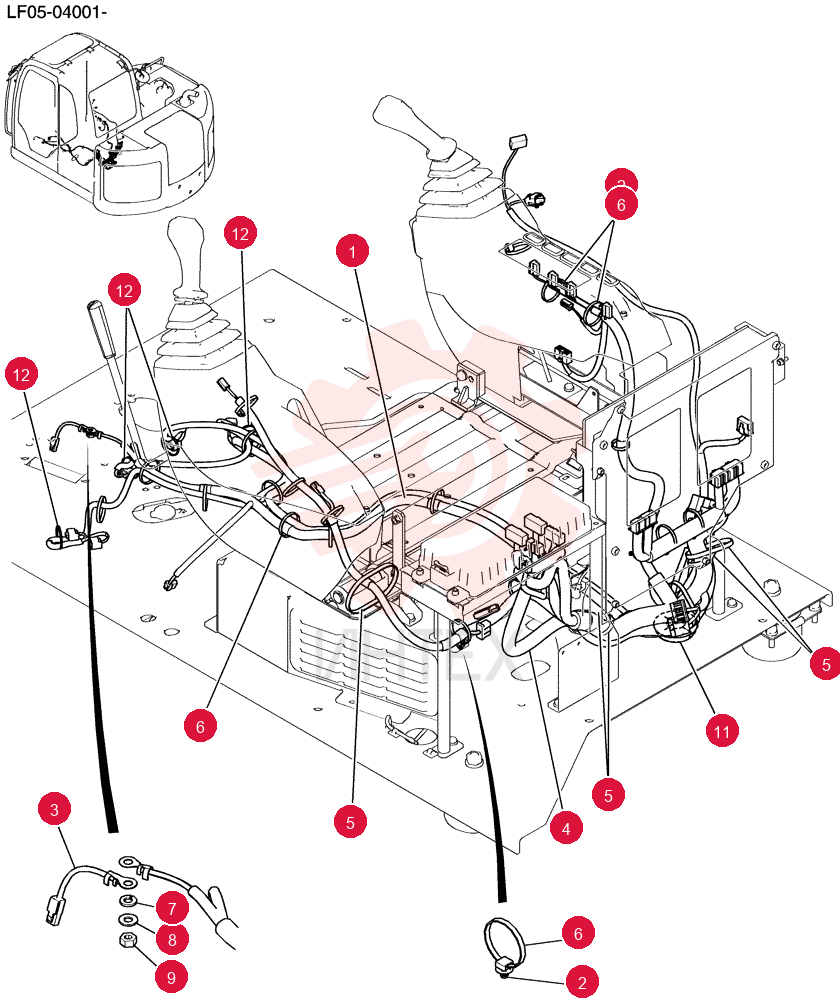Harness Assy, Upp (floor), Start Serial: LF05-04001