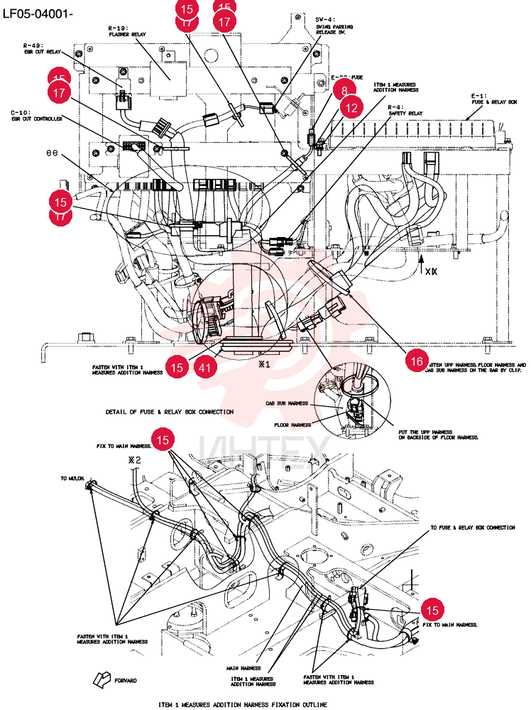 Harness Assy, Upp, Serial Range: LF05-04001-LF05-04212 LF13E00008F1 (12)