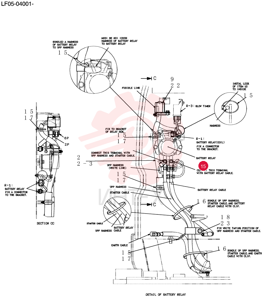 Harness Assy, Upp, Serial Range: LF05-04001-LF05-04212 LF13E00008F1 (13)