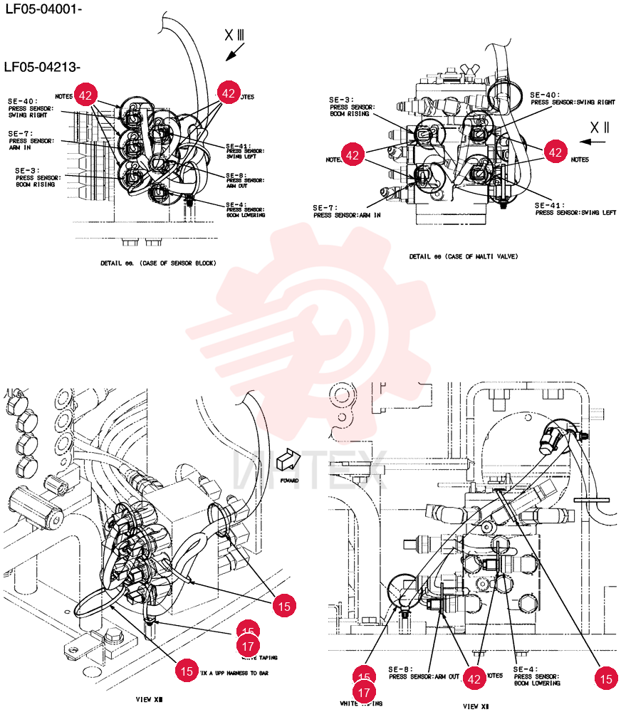 Harness Assy, Upp, Serial Range: LF05-04001-LF05-04212 LF13E00008F1 (14)