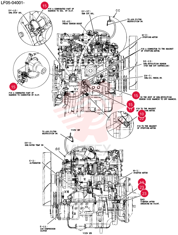 Harness Assy, Upp, Serial Range: LF05-04001-LF05-04212 LF13E00008F1 (5)