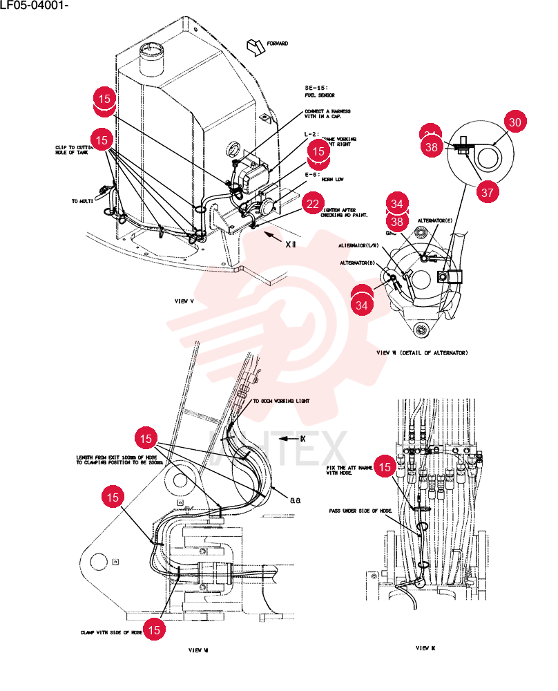 Harness Assy, Upp, Serial Range: LF05-04001-LF05-04212 LF13E00008F1 (6)