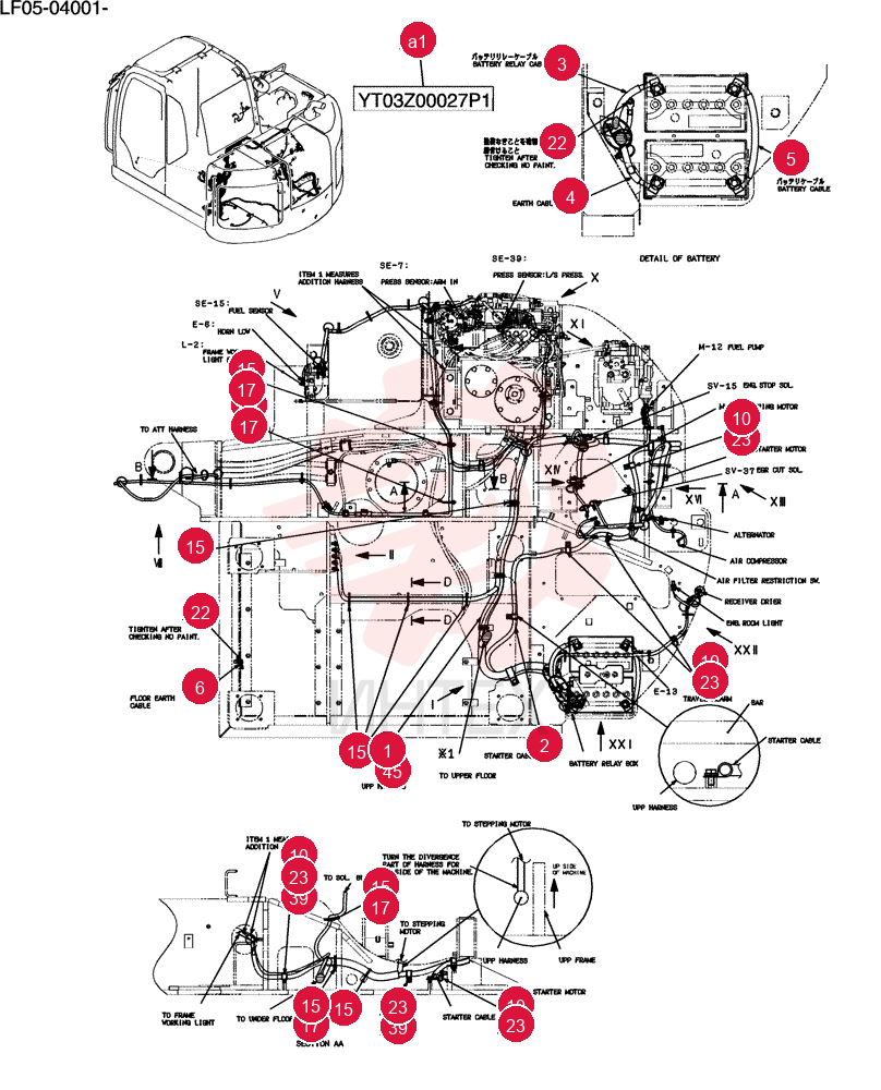 Harness Assy, Upp, Serial Range: LF05-04001-LF05-04212 LF13E00008F1 (8)