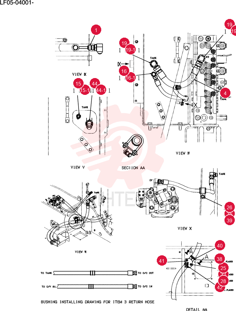 Hyd Lines, Return LF32H00003F1 (2)