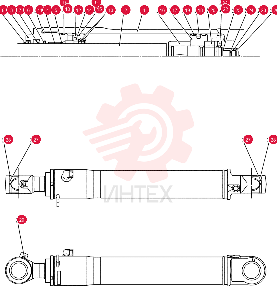 HYDRAULIC CYLINDER LF01V00007F1 (2)
