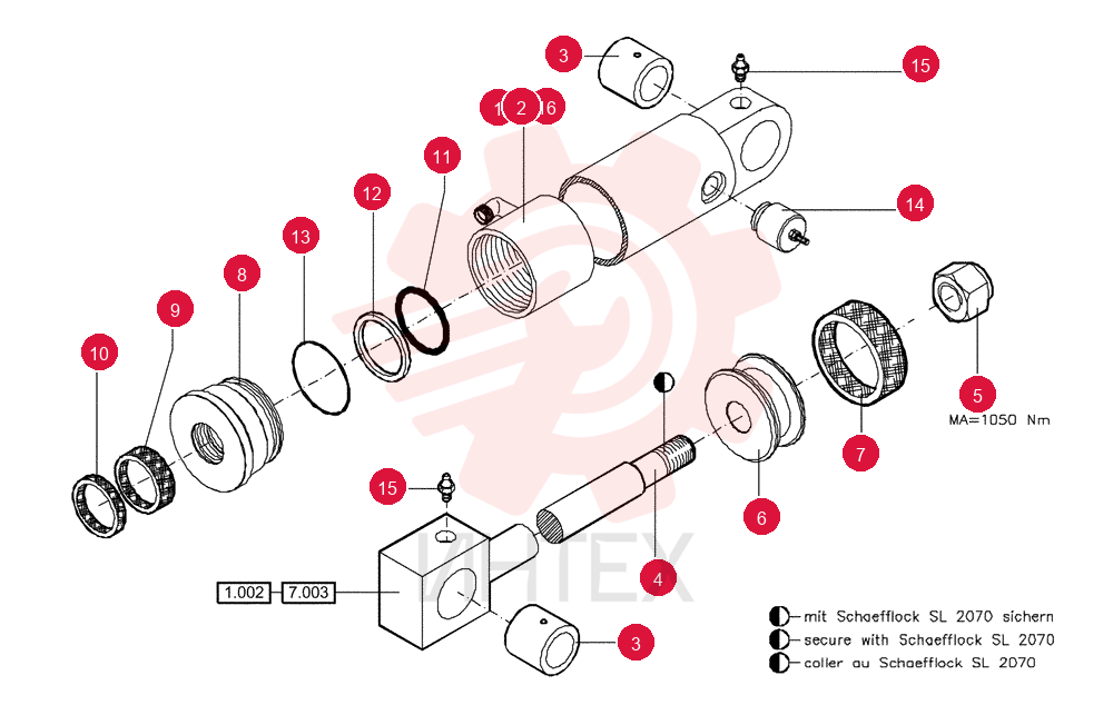LIFT CYLINDER,Double Acting, 50mm Rod