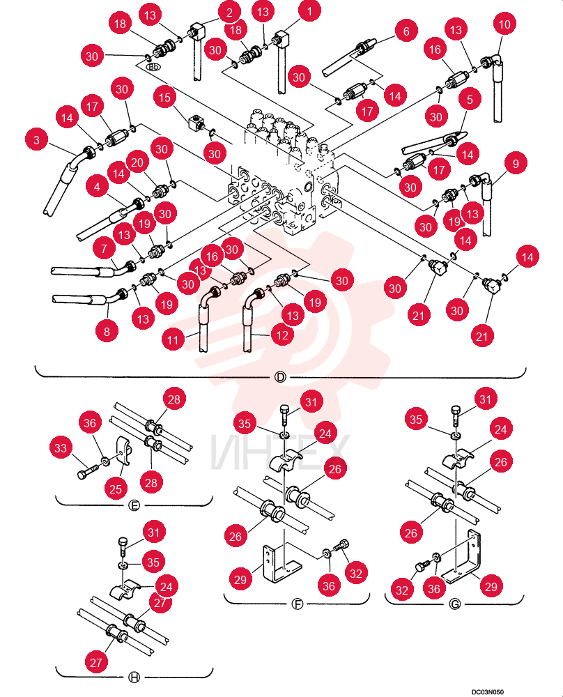 UPPER HYDRAULIC LINES (MAIN) YM03H00012F1 (2)