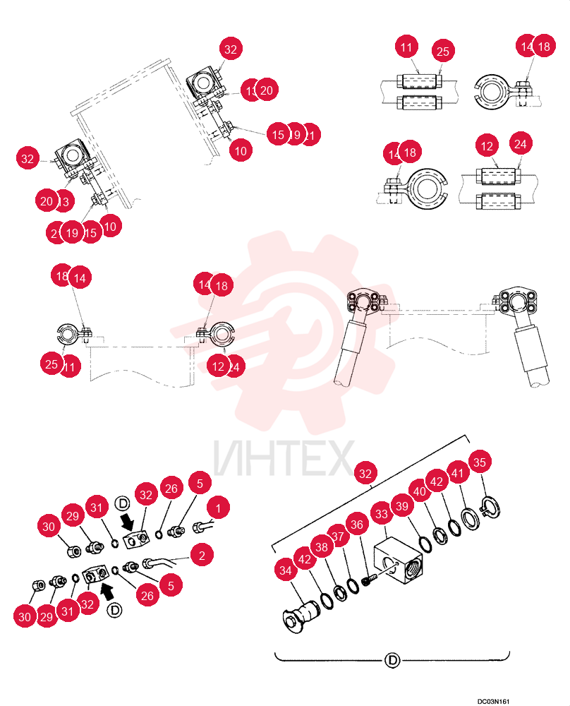 HYDRAULIC LINES, ARM (N&B) YN43H00133F1 (2)