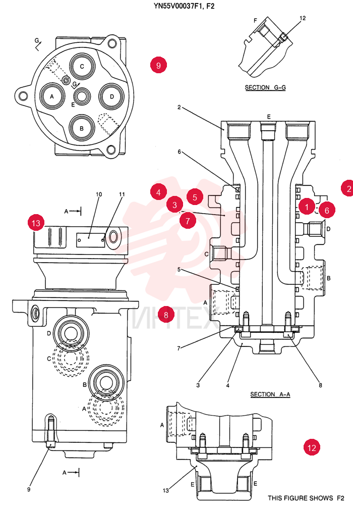HYDRAULIC SWIVEL YN55V00037F1