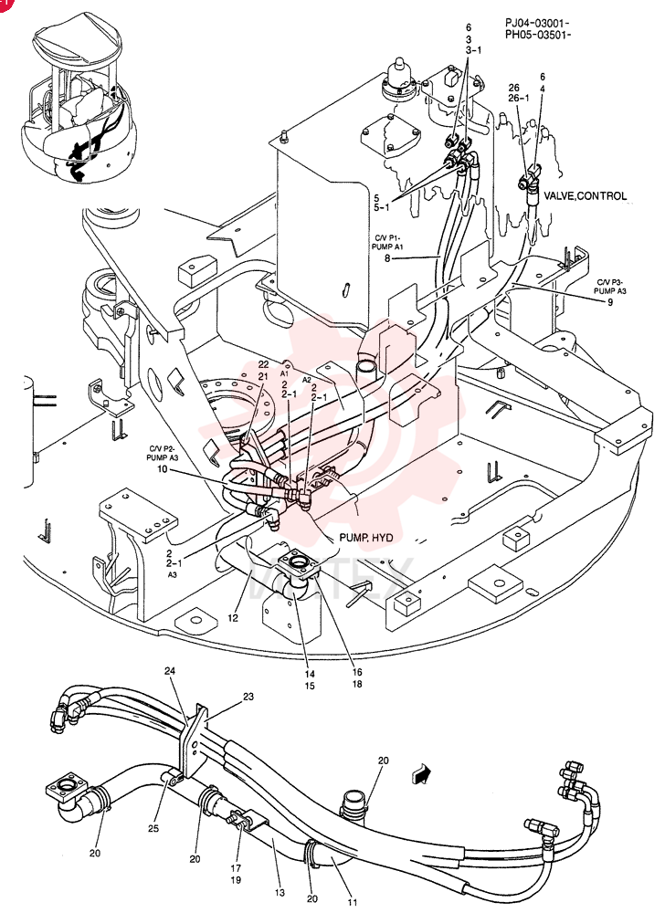HYD LINES, PUMP PH30H00006F1