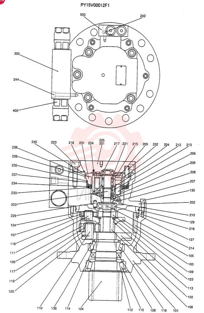HYDRAULIC MOTOR,22.1CC PY15V00012F1 (1)