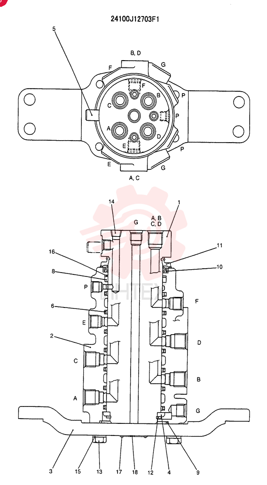 HYDRAULIC SWIVEL 24100J12703F1