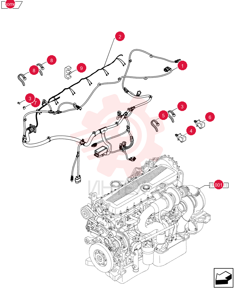 Схема (F3DFA613B*E003) - ENGINE 504384985 - 84250911 W/BRAKE