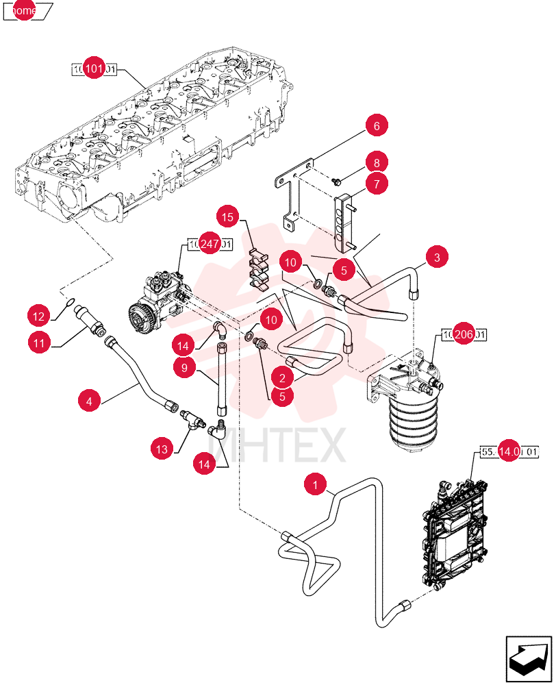 from Pump to Control Unit line