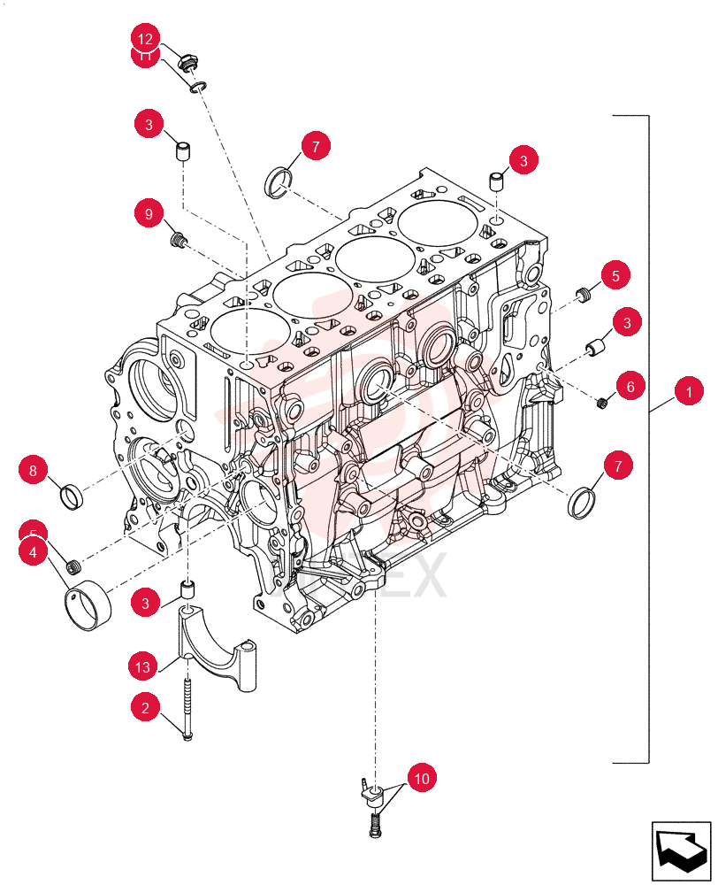 CYLINDER BLOCK,4 Cylinders