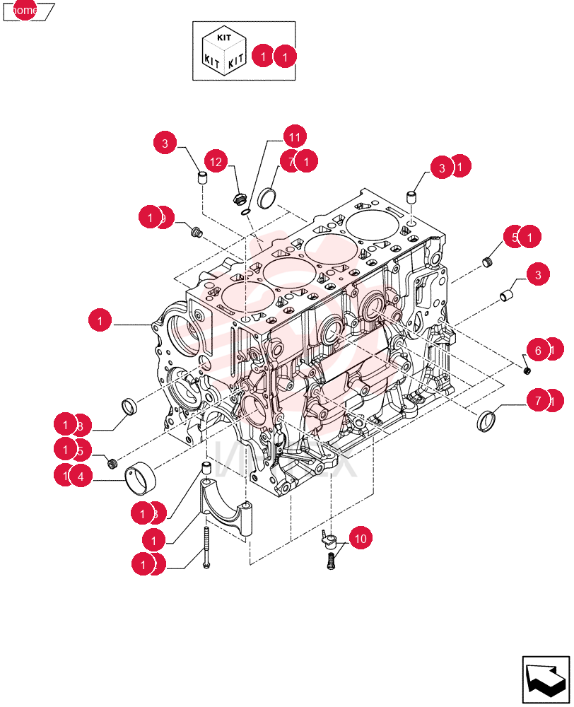 CYLINDER BLOCK,4 Cylinders
