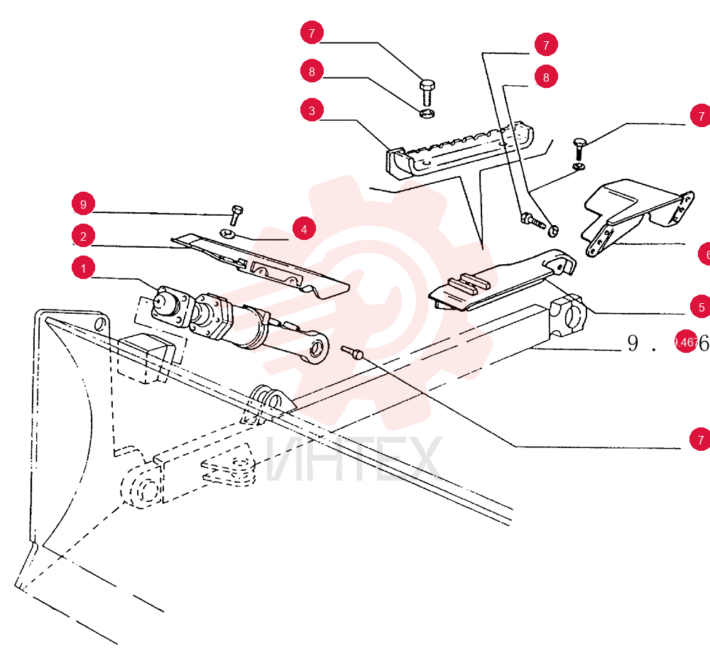 OPERATING CYLINDER,Double Acting, 63mm Rod, 140mm Stroke