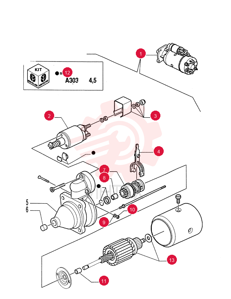STARTER MOTOR,12V, 3.1kW 82005342 (2)