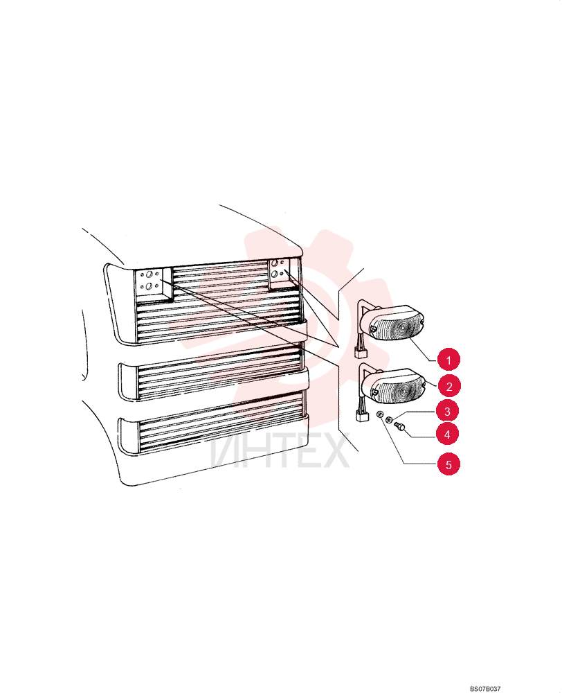 LIGHT ASSY.,24V, 21W, Red